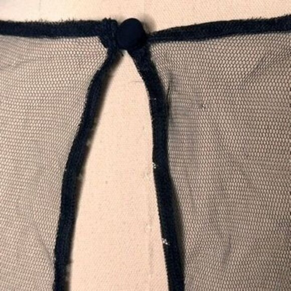 Stunning Black Mesh Sheer Prom Cocktail Dress Womens S Sequin Formal 90s Y2K - Picture 10 of 16